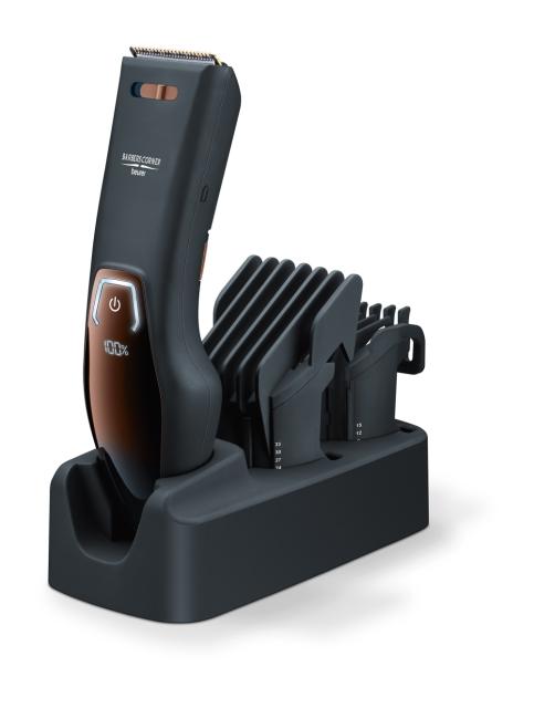 Машинка за подстригване Beurer HR 5000 hair clipper, 2 Attachments, Individually adjustable cutting lengths and 5-step precision adjustment, quick-charge function, LED display with battery display, travel lock display, charge display as well as oil i