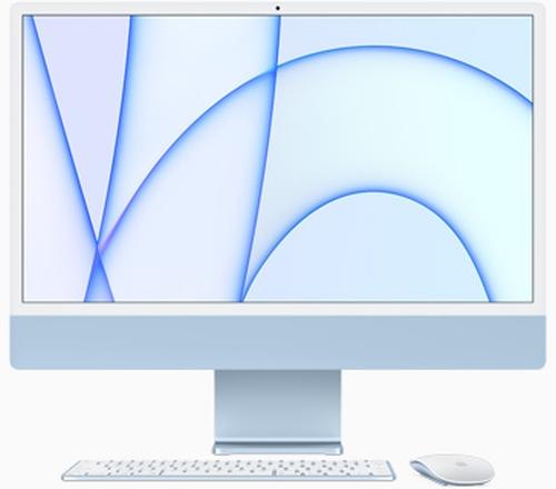 Настолен компютър - всичко в едно Apple 24-inch iMac with Retina 4.5K display: Apple M1 chip with 8-core CPU and 8-core GPU, 512GB - Blue