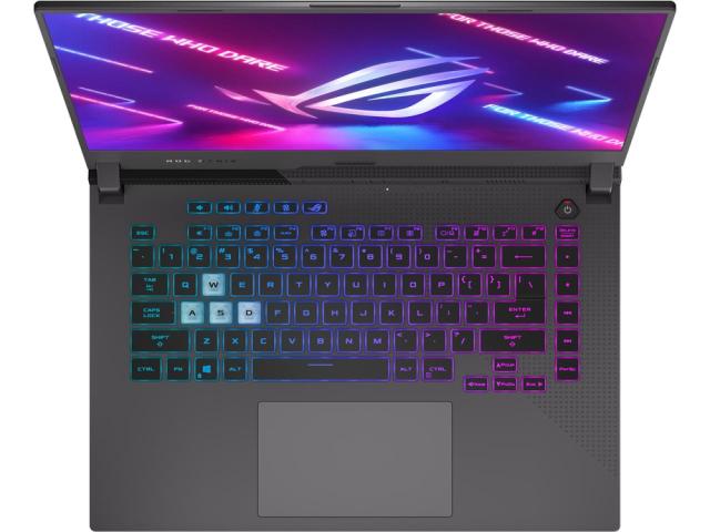 Лаптоп Asus ROG Strix G15 G513IC-HN039, AMD Ryzen 7 4800H (8-core/16-thread, 12MB Cache, 4.2 GHz max boost), 15.6" FHD (1920x1080)144Hz, 16GB DDR4-3200 (2*8), NVMe PCIe 1TB M.2 SSD, NVIDIA GeForce RTX 3050 4GB GDDR6, WiFi 6, RGB 4 zone Kbd, no OS, Ec