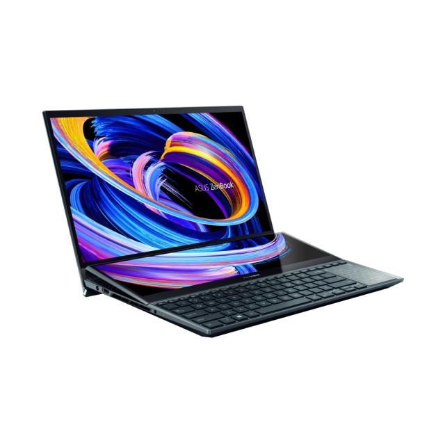 Лаптоп Asus Zenbook Pro Duo 15 OLED UX582ZW-OLED-H941X, Screen Pad Plus, (14-ядрен) Intel Core i9-12900H 3.8 GHz(24M Cache,up to 5.0 GHz,14 cores),32GB DDR5 on BD.,1TB PCIe4.0 Perf. SSD,NVIDIA GeForce RTX 3070 Ti 8GB, WiFi 6.0, Illum.Kb.,Win 11 Pro