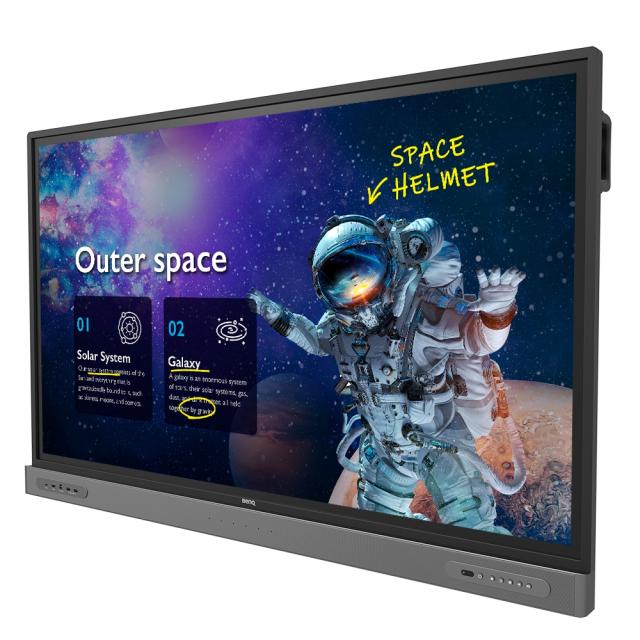 Широкоформатен дисплей BenQ RM6503 4K UHD 65", 400 nits,1200:1; Resp.8ms(typ.); VAngle(H/V CR=10) 178/178; CG:72%; Touch:IR 20 points; Prot.Glass 3.2mm; D-sub,HDMI inx3/outx1,RS232,RJ45,USBx5,USB Type-C; Sp.16Wx2; Wall mount incl:600x400mm; RContr.(G