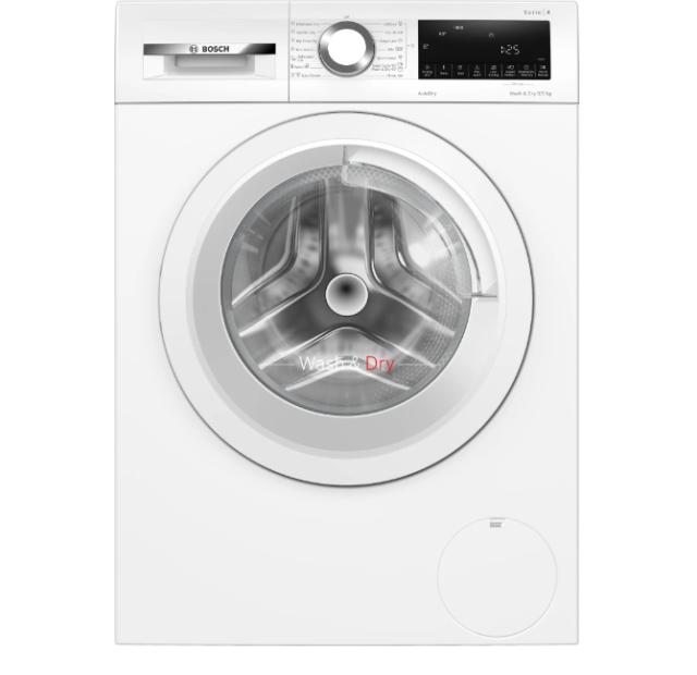 Пералня със сушилня Bosch WNA144V0BY, SER4 Washer-dryer 9/5kg, E/B, 1400rpm, 49/70/59dB(A), waveDrum 63l, W/W+D 46/74l 3:44/7:30h, Iron Assist, white-white door
