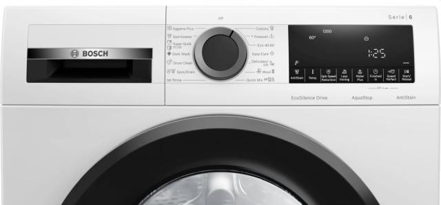 Пералня Bosch WGG14201BY, SER6 Washing machine 9kg, A, 1200rpm, 50/70dB(A), Aquastop, waveDrum, AntiStain 4, black-blackgrey door