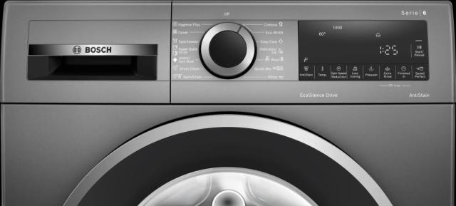 Пералня Bosch WGG2440REU, SER6 Washing machine 9kg, A, 1400rpm, 51/71dB(A), AntiStain 4, waveDrum, silver-black grey door, Cast iron grey
