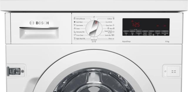 Пералня Bosch WIW28542EU, SER6 Built-in washing machine 8kg, C, 1400rpm, 41/66dB(A), display, Aquastop, waveDrum 55l, TimeLight