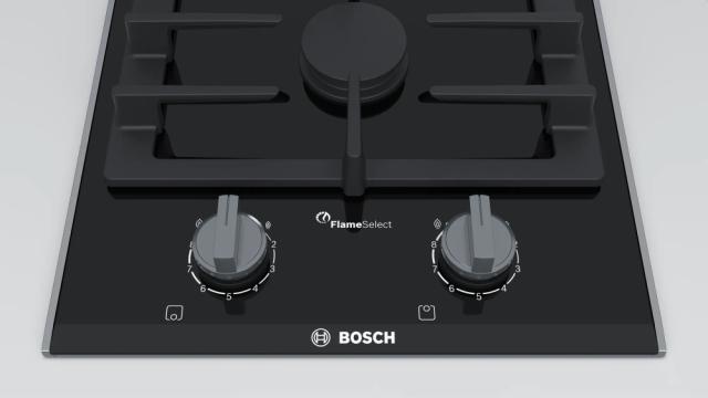 Готварски плот Bosch PRB3A6B70, Gas domino, 30 cm Glass ceramic, FlameSelect, Black