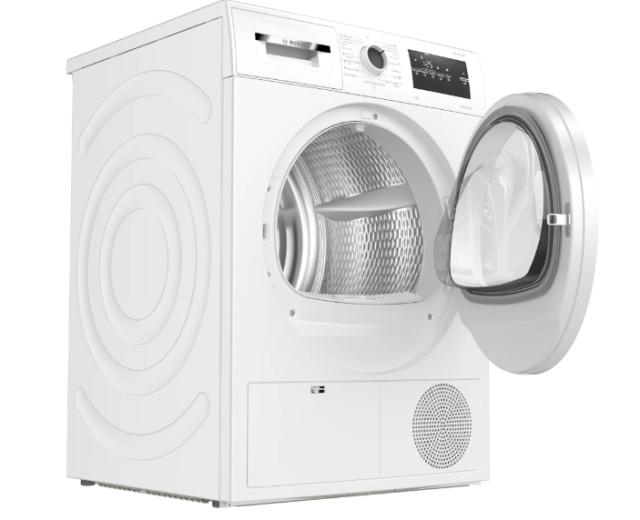 Сушилня Bosch WTH85206BY SER4, Tumble dryer with heat pump 8 kg , Energy efficiency A++,  65 dB, EasyClean AutoDry, Anti-vibration design, Fast drying 40 ', Drum volume 112 l, white