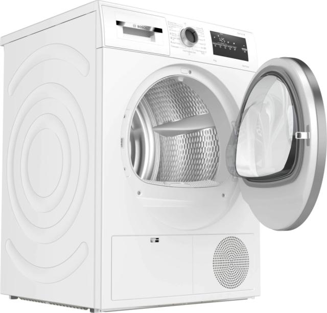 Сушилня Bosch WTH85207BY SER4, Tumble dryer with heat pump 8 kg , Energy efficiency A++,  65 dB, EasyClean AutoDry, Anti-vibration design, Fast drying 40 ', Drum volume 112 l, white