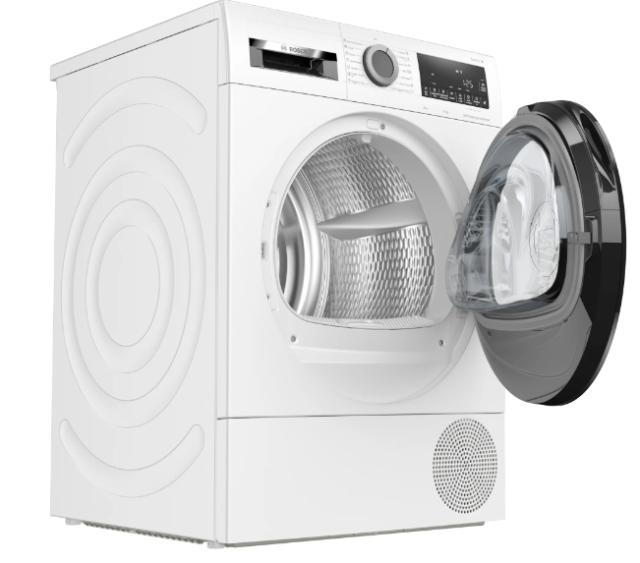 Сушилня Bosch WQG14500BY, SER6 Tumble dryer with heat pump 9kg A++ 64dB, SelfCleaningCondenser, drain set, black-blackgrey door, silver-black soft dial