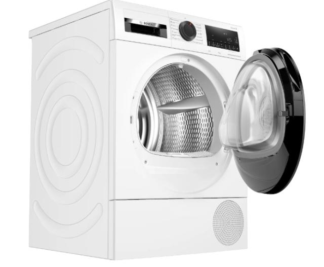 Сушилня Bosch WQG24500BY, SER6 Tumble dryer with heat pump 9kg A++ 64dB, SelfCleaning condenser, drain set, black-blackgrey door, black-black soft dial