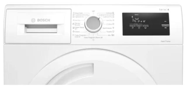 Сушилня Bosch WTH83002BY, SER4 Tumble dryer with heat pump 7kg A+ 65dB EasyClean, drain kit acc. WTZ1110, inox drum, white plastic branded door