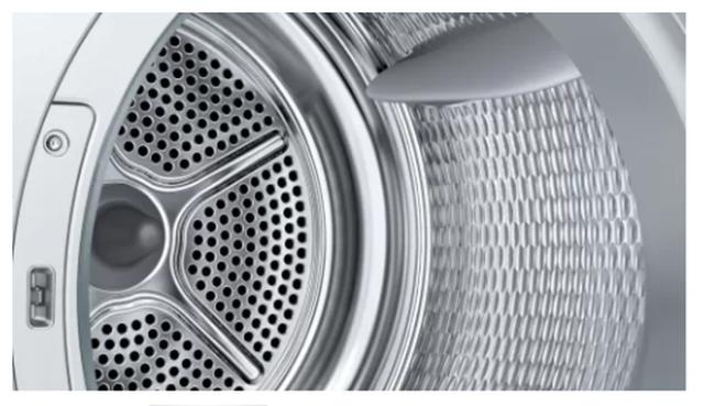 Сушилня Bosch WTH83002BY, SER4 Tumble dryer with heat pump 7kg A+ 65dB EasyClean, drain kit acc. WTZ1110, inox drum, white plastic branded door