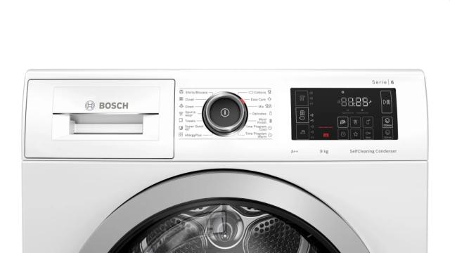 Сушилня Bosch WTWH762BY, SER4 Tumble dryer with heat pump 9kg A++ / A cond., 64dB, drain set, SelfCleaning condenser, interior light, lint trap, silver-black door, speed compressor, HC