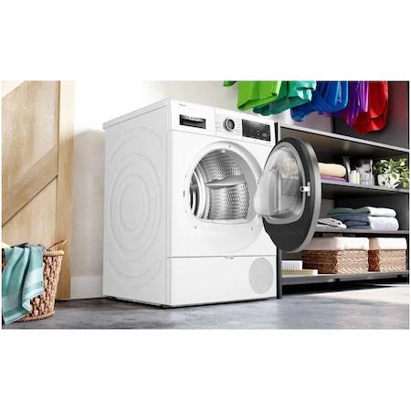 Сушилня Bosch WTX87K01BY, SER4 Tumble dryer with heat pump 9kg A++ / A cond., 62dB, AutoClean, drain set, Iron Assist, interior light, silver-black grey door