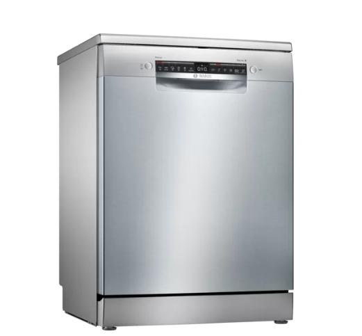 Съдомиялна Bosch SMS4HVI33E, SER4 Free-standing dishwasher, D, Polinox, 9,5l, 13ps, 6p/4o, 46dB(C), Silence 44dB, 3rd drawer, Rackmatic, inox, Eco 320 min, HC