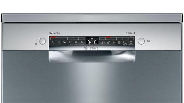 Съдомиялна Bosch SMS4HVI33E, SER4 Free-standing dishwasher, D, Polinox, 9,5l, 13ps, 6p/4o, 46dB(C), Silence 44dB, 3rd drawer, Rackmatic, inox, Eco 320 min, HC