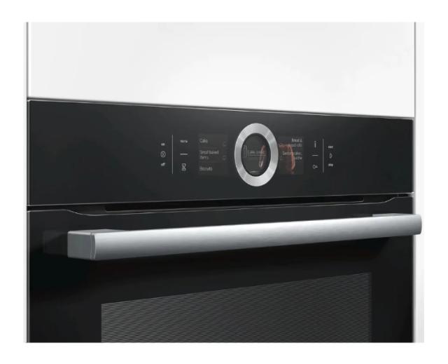 Фурна Bosch HBG7741B1, SER8, Built-in oven 60 x 60 cm, 71 l, TFT touch display, Digital control ring, Hotair Gentle, Air Fry function, A+, Pyrolytic+Hydrolytic, Oven Assistant, Home Connect, Black