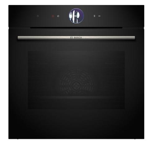 Фурна Bosch HBG7764B1, SER8, Built-in oven 60 x 60 cm, TFT touch display, Digital control ring, 4D Hotair, Hotair Gentle, Air Fry function, A+, Pyrolytic+Hydrolytic, Oven Assistant, Home Connect, Black