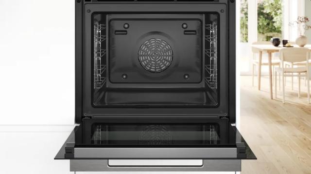 Фурна Bosch HBG7764B1, SER8, Built-in oven 60 x 60 cm, TFT touch display, Digital control ring, 4D Hotair, Hotair Gentle, Air Fry function, A+, Pyrolytic+Hydrolytic, Oven Assistant, Home Connect, Black