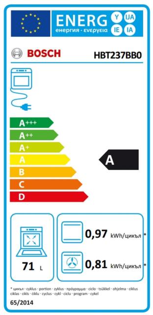 Фурна Bosch HBT237BB0, SER6, Built-in oven 60 x 60 cm, 71 l, A, AutoPilot 10, LCD display, EcoClean Direct, Cleaning assistance, Black