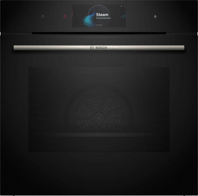 Фурна Bosch HSG7584B1, SER8 Steam oven, 60 x 60 cm, 71 l,  A+, Digital control ring, Perfect Steam, Steam Plus, Added Steam,Steam Boost, 4D Hotair, Black