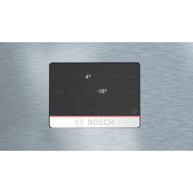 Хладилник Bosch KGB86XIEP SER4; Freestanding fridge with bottom freezer, NoFrost, E, 186/86/81, 613 l (479+134), 40d B(C), Stainless steel