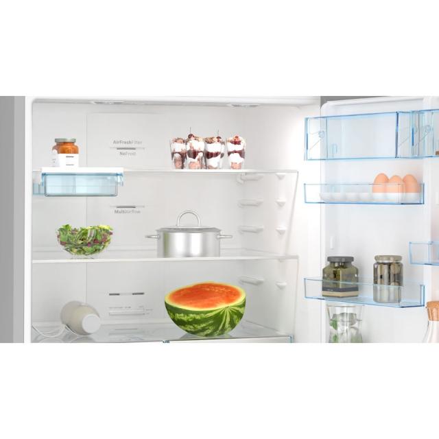 Хладилник Bosch KGB86XIEP SER4; Freestanding fridge with bottom freezer, NoFrost, E, 186/86/81, 613 l (479+134), 40d B(C), Stainless steel