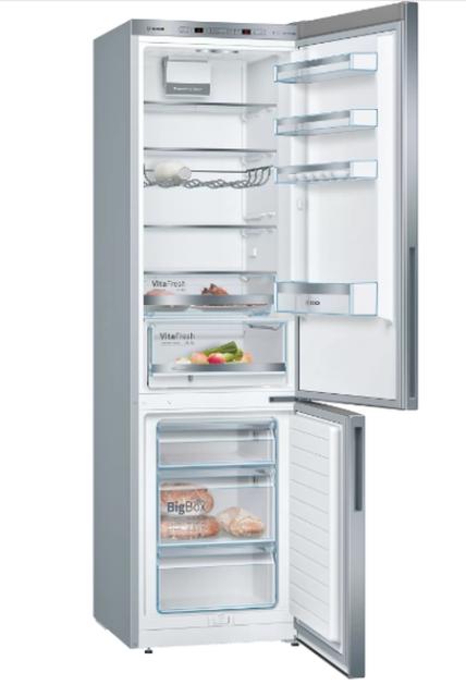 Хладилник Bosch KGE39ALCA SER6; Comfort; Fridge-freezer LowFrost, C, 201/60/65cm, 337l(249+88), 38dB, VitaFresh, inox EasyClean doors