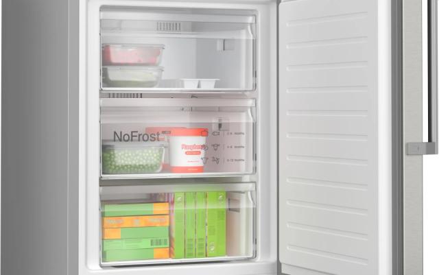 Хладилник Bosch KGN39AIAT, SER6, FS fridge-freezer NoFrost, А, 203/60/66cm, 363l(260+103), 29dB(B), VitaFresh XXL, 0° drawer, Metal Backwall with Multi Airflow,  Flex Interior, Stainless steel