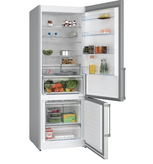 Хладилник Bosch KGN56XIDR SER4; Free-standing fridge-freezer NoFrost, D, 193/70/80cm, 508l(400+108), 39dB, VitaFresh, PerfectFit, Stainless steel