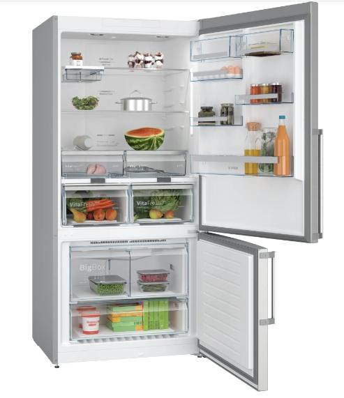 Хладилник Bosch KGN86AIDR SER6; Free-standing fridge-freezer NoFrost, D, 186/86/81cm, 631l(479+152), 39dB, VitaFresh XXL, PerfectFit, Stainless steel