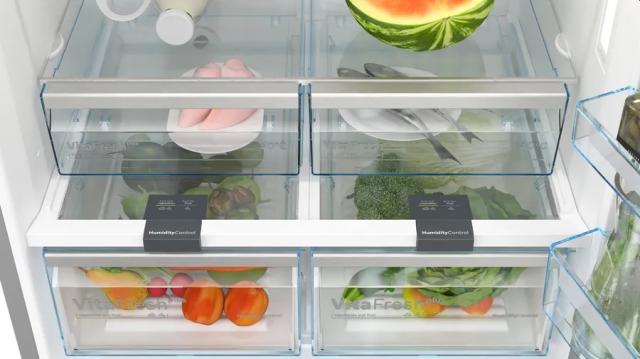 Хладилник Bosch KGN86AIDR SER6; Free-standing fridge-freezer NoFrost, D, 186/86/81cm, 631l(479+152), 39dB, VitaFresh XXL, PerfectFit, Stainless steel