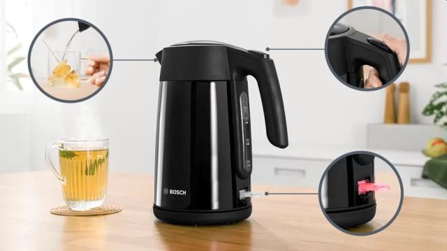 Електрическа кана Bosch TWK7L463, Kettle, 2400 W, 1.7 l, Black