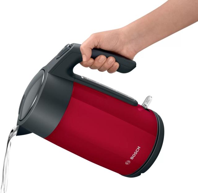 Електрическа кана Bosch TWK7L464, Kettle, 2400 W, 1.7 l, Red