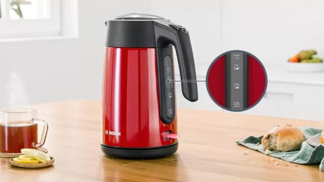 Електрическа кана Bosch TWK7L464, Kettle, 2400 W, 1.7 l, Red