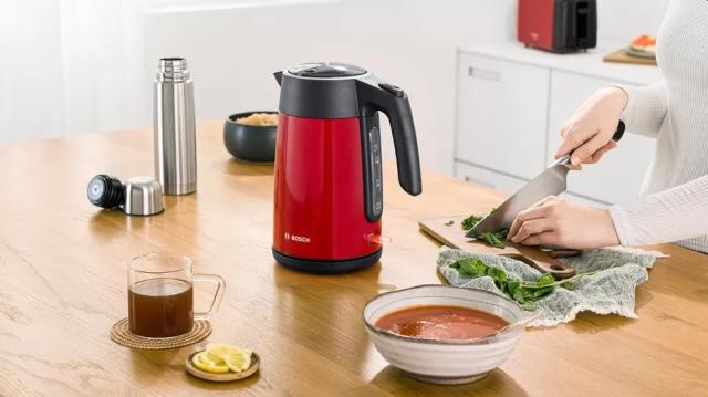 Електрическа кана Bosch TWK7L464, Kettle, 2400 W, 1.7 l, Red