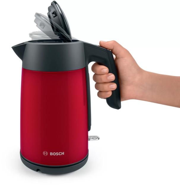 Електрическа кана Bosch TWK7L464, Kettle, 2400 W, 1.7 l, Red