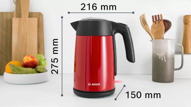 Електрическа кана Bosch TWK7L464, Kettle, 2400 W, 1.7 l, Red