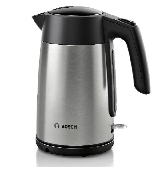 Електрическа кана Bosch TWK7L460, Kettle, 2000-2400 W, 1.7 l,  Cup indicator, Triple safety function, Stainless steel