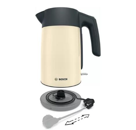 Електрическа кана Bosch TWK7L467, Kettle, 2000-2400 W, 1.7 l,  Cup indicator, Triple safety function, Beige