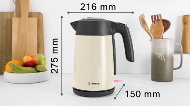 Електрическа кана Bosch TWK7L467, Kettle, 2000-2400 W, 1.7 l,  Cup indicator, Triple safety function, Beige