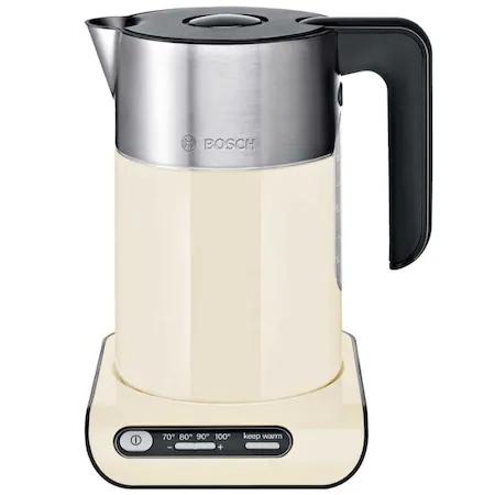 Електрическа кана Bosch TWK8617P, Plastic Kettle, Styline, 1.5 l, 2000-2400 W, KeepWarm function up to 30 min, Beige