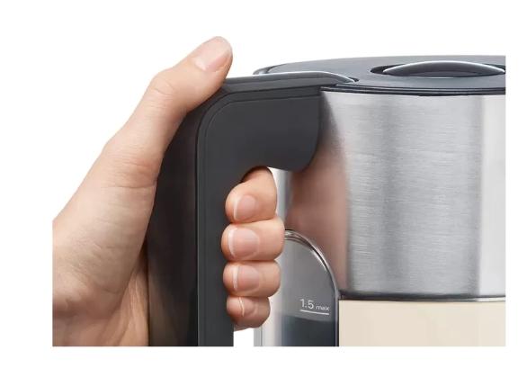 Електрическа кана Bosch TWK8617P, Plastic Kettle, Styline, 1.5 l, 2000-2400 W, KeepWarm function up to 30 min, Beige