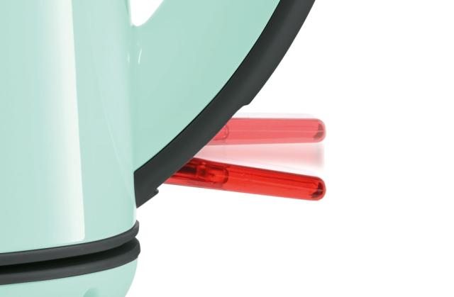 Електрическа кана Bosch TWK7502, Plastic kettle, cordless, 1850-2200 W, 1.7 l capacity, automatic switch off, mint turquoise/black grey