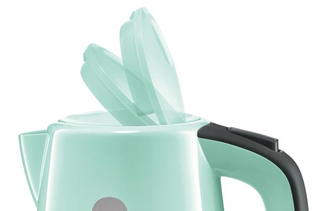 Електрическа кана Bosch TWK7502, Plastic kettle, cordless, 1850-2200 W, 1.7 l capacity, automatic switch off, mint turquoise/black grey