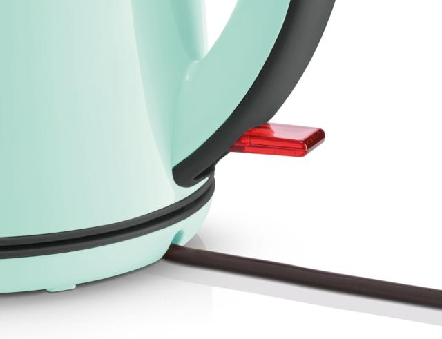 Електрическа кана Bosch TWK7502, Plastic kettle, cordless, 1850-2200 W, 1.7 l capacity, automatic switch off, mint turquoise/black grey