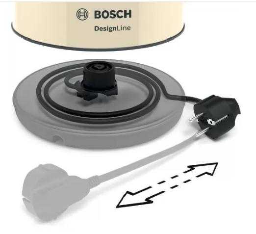 Електрическа кана Bosch TWK4P437, Kettle, DesignLine, 2000-2400 W, 1.7 l,  OneCup function, Beige