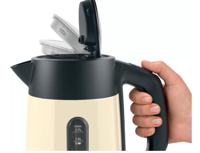 Електрическа кана Bosch TWK4P437, Kettle, DesignLine, 2000-2400 W, 1.7 l,  OneCup function, Beige
