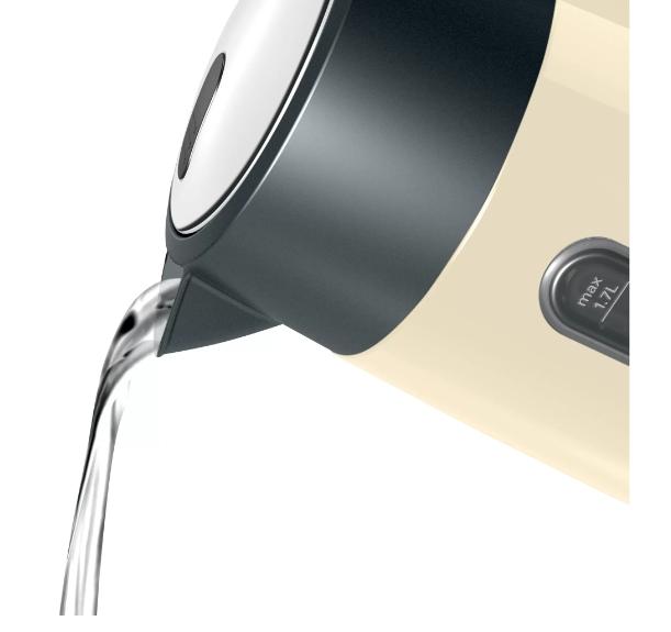 Електрическа кана Bosch TWK4P437, Kettle, DesignLine, 2000-2400 W, 1.7 l,  OneCup function, Beige