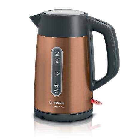 Електрическа кана Bosch TWK4P439, Kettle, DesignLine, 2000-2400 W, 1.7 l,  OneCup function, Copper